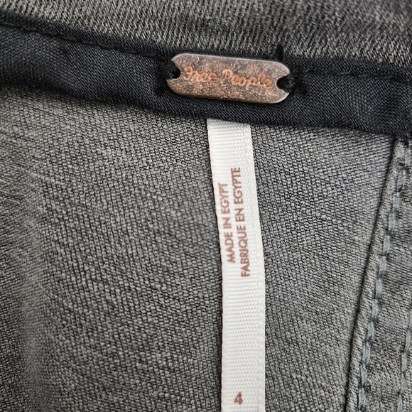 Free People Modern Femme Straight Mini Skirt Gray Denim Zip Back 4 - Picture 5 of 7
